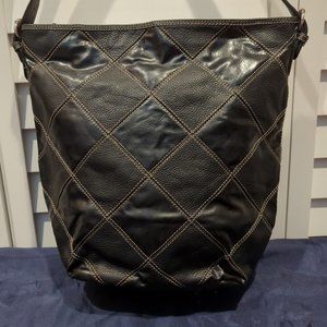 Tignanello black leather hobo bag